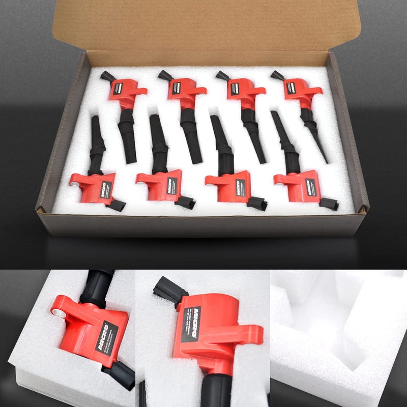Micro DG508 Ignition Coil Pack High Engine 8 PCS Ignition Coil Curved Boot for Ford E150 E250 F150 F250 4.6L 5.4L V8 Lincoln Mercury Compatible Part DG508 DG457 DG472 DG491 F523 - Image 5